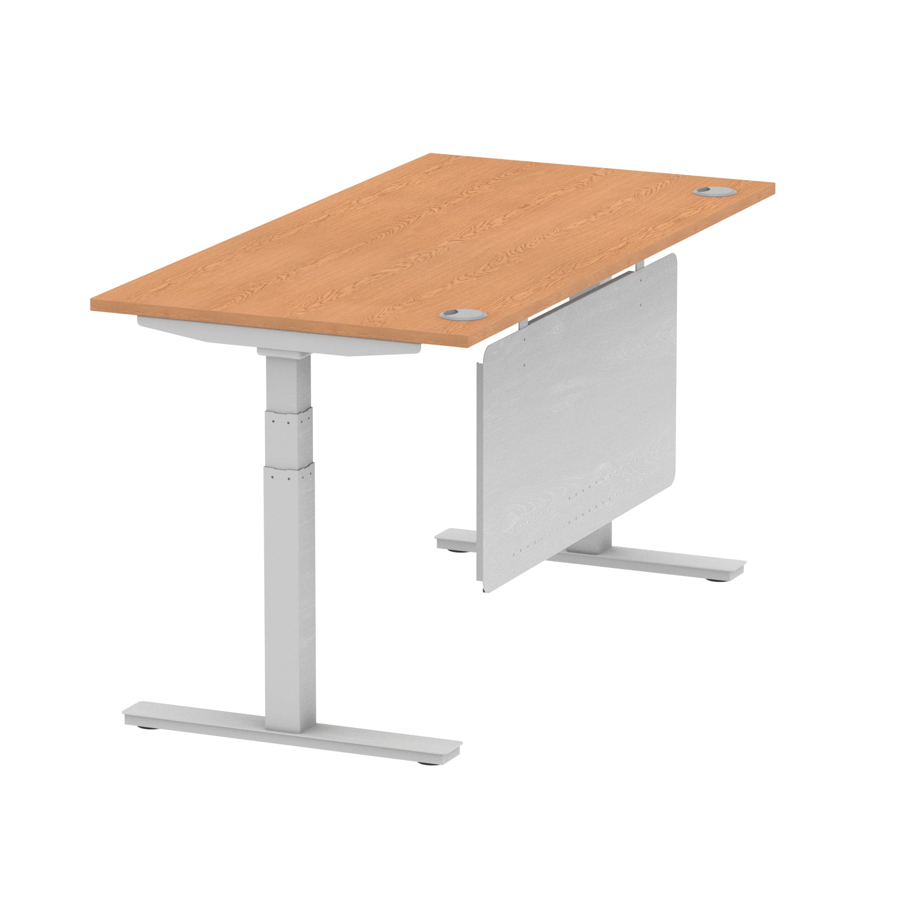 Air Height Adjustable Desk with Cable Ports & Steel Modesty Panel, 1200–1800mm, Multiple Top & Frame Colours, Durable MFC, Self Assembly, 10yr Warranty