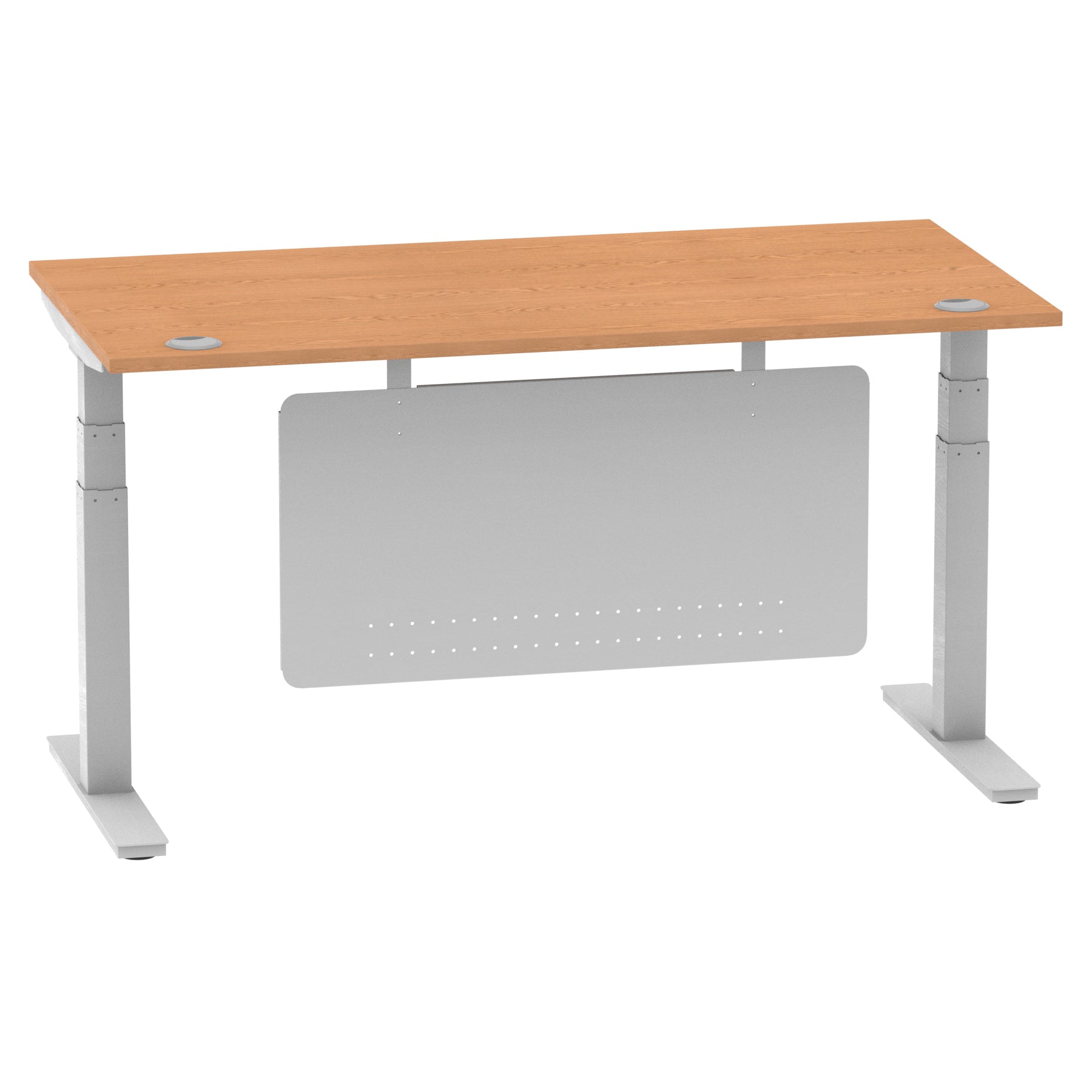 Air Height Adjustable Desk with Cable Ports & Steel Modesty Panel, 1200–1800mm, Multiple Top & Frame Colours, Durable MFC, Self Assembly, 10yr Warranty