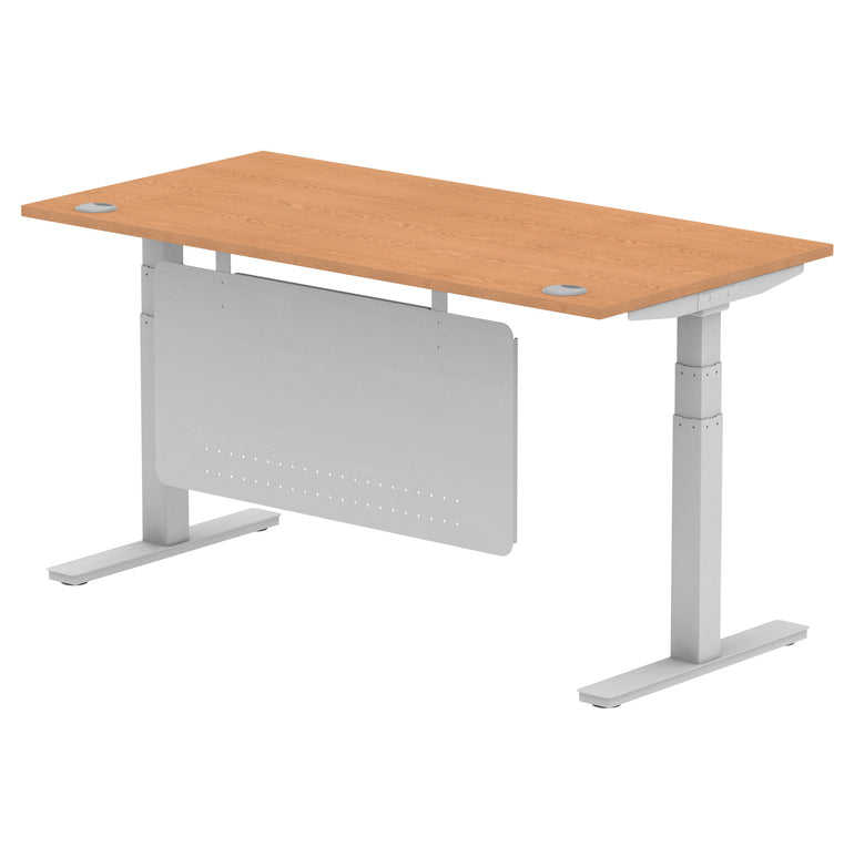 Air Height Adjustable Desk with Cable Ports & Steel Modesty Panel, 1200–1800mm, Multiple Top & Frame Colours, Durable MFC, Self Assembly, 10yr Warranty