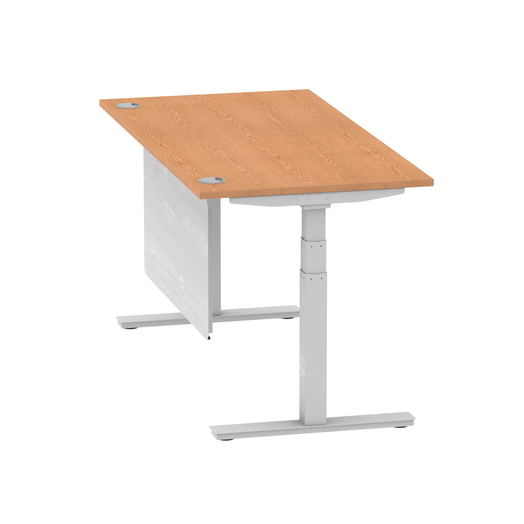 Air Height Adjustable Desk with Cable Ports & Steel Modesty Panel, 1200–1800mm, Multiple Top & Frame Colours, Durable MFC, Self Assembly, 10yr Warranty