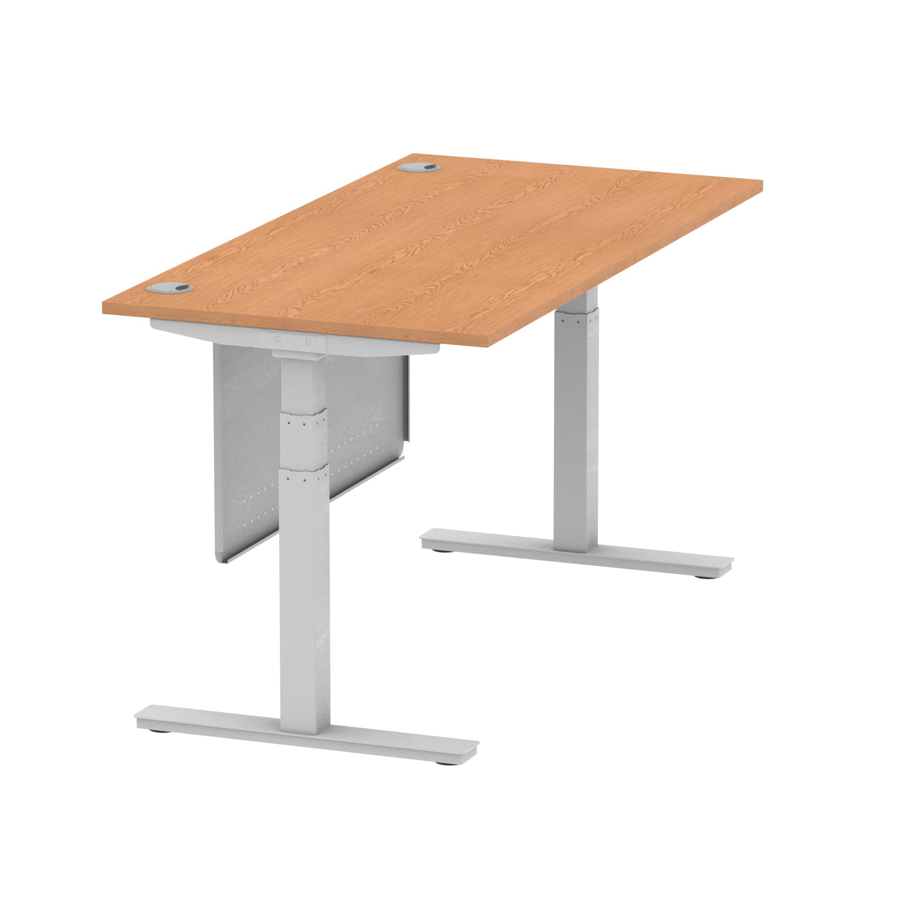 Air Height Adjustable Desk with Cable Ports & Steel Modesty Panel, 1200–1800mm, Multiple Top & Frame Colours, Durable MFC, Self Assembly, 10yr Warranty