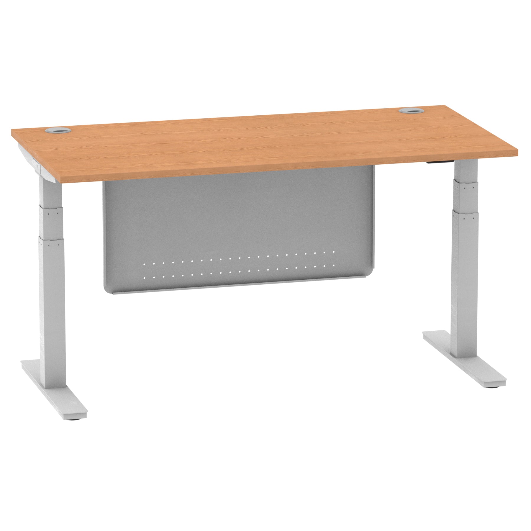 Air Height Adjustable Desk with Cable Ports & Steel Modesty Panel, 1200–1800mm, Multiple Top & Frame Colours, Durable MFC, Self Assembly, 10yr Warranty