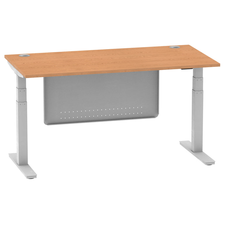 Air Height Adjustable Desk with Cable Ports & Steel Modesty Panel, 1200–1800mm, Multiple Top & Frame Colours, Durable MFC, Self Assembly, 10yr Warranty