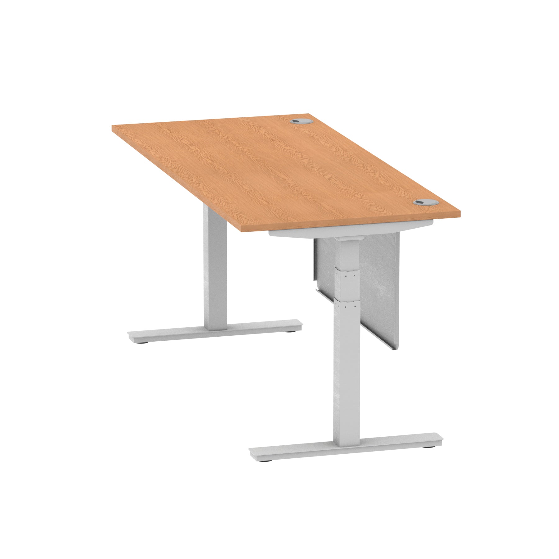 Air Height Adjustable Desk with Cable Ports & Steel Modesty Panel, 1200–1800mm, Multiple Top & Frame Colours, Durable MFC, Self Assembly, 10yr Warranty