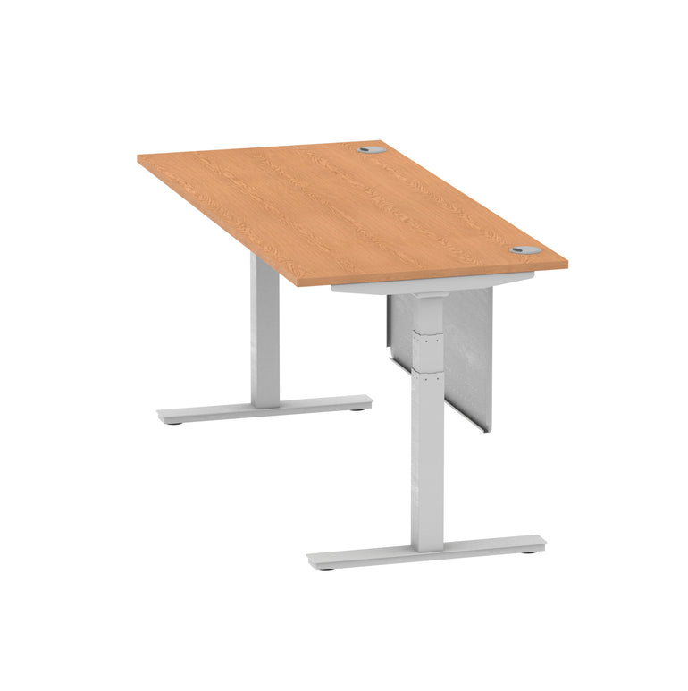 Air Height Adjustable Desk with Cable Ports & Steel Modesty Panel, 1200–1800mm, Multiple Top & Frame Colours, Durable MFC, Self Assembly, 10yr Warranty