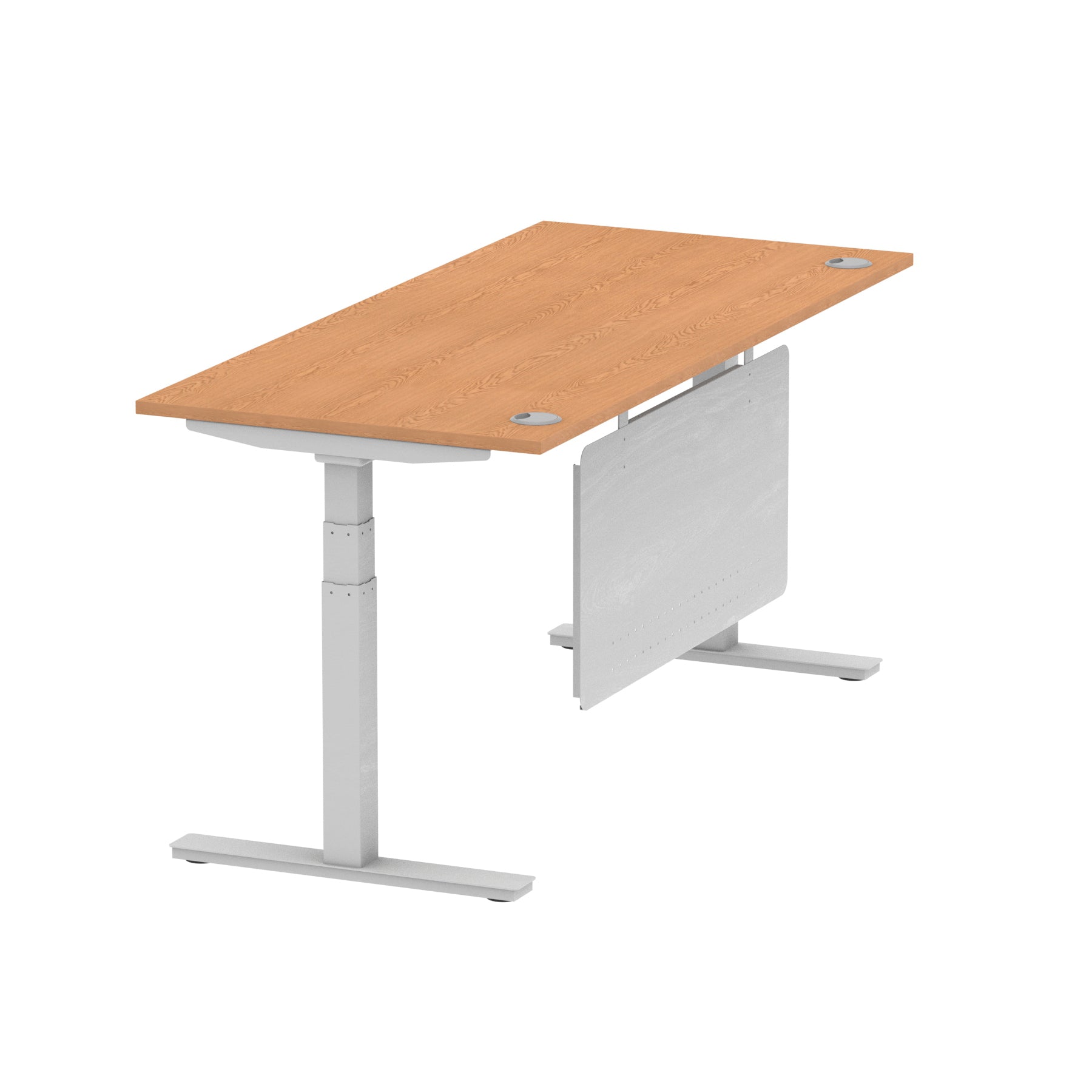 Air Height Adjustable Desk with Cable Ports & Steel Modesty Panel, 1200–1800mm, Multiple Top & Frame Colours, Durable MFC, Self Assembly, 10yr Warranty