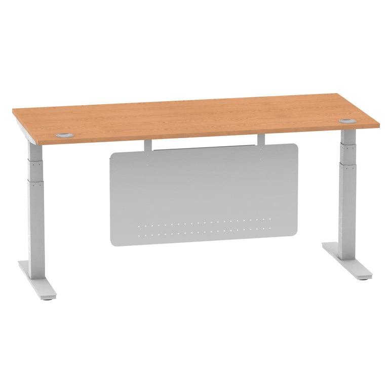 Air Height Adjustable Desk with Cable Ports & Steel Modesty Panel, 1200–1800mm, Multiple Top & Frame Colours, Durable MFC, Self Assembly, 10yr Warranty