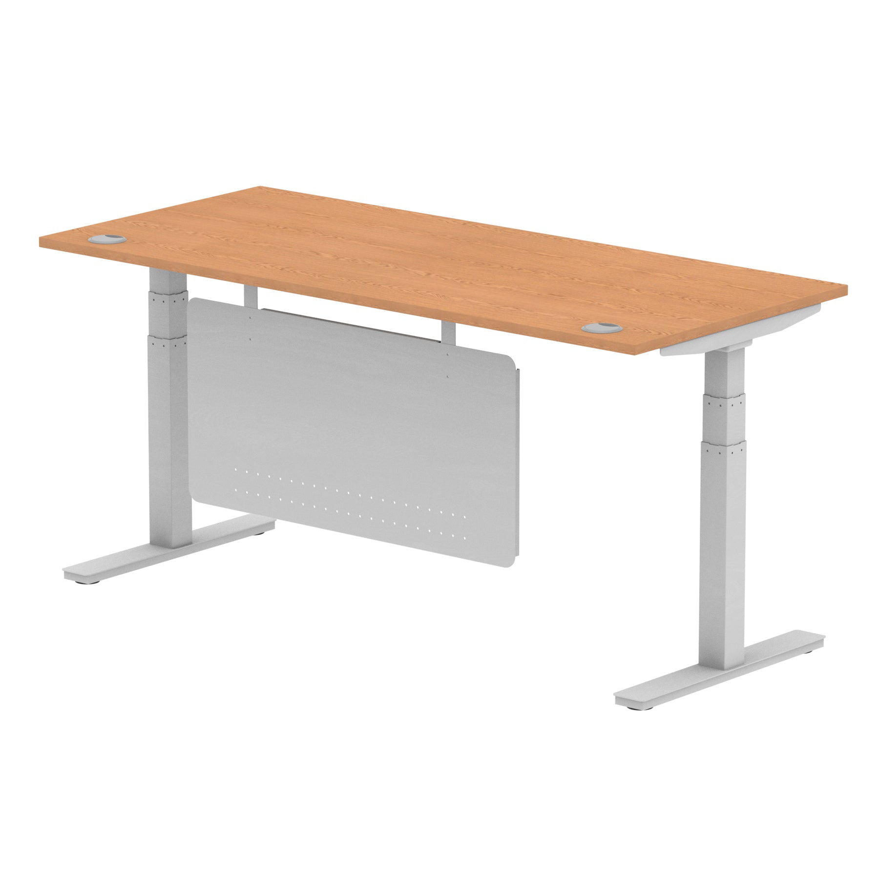 Air Height Adjustable Desk with Cable Ports & Steel Modesty Panel, 1200–1800mm, Multiple Top & Frame Colours, Durable MFC, Self Assembly, 10yr Warranty