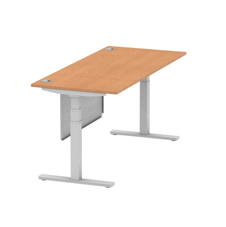 Air Height Adjustable Desk with Cable Ports & Steel Modesty Panel, 1200–1800mm, Multiple Top & Frame Colours, Durable MFC, Self Assembly, 10yr Warranty
