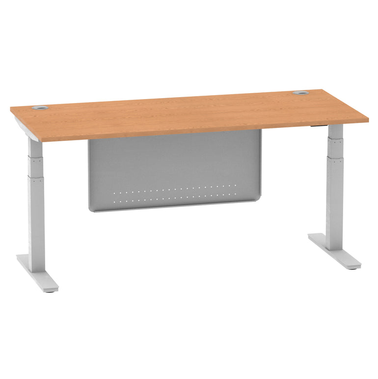 Air Height Adjustable Desk with Cable Ports & Steel Modesty Panel, 1200–1800mm, Multiple Top & Frame Colours, Durable MFC, Self Assembly, 10yr Warranty