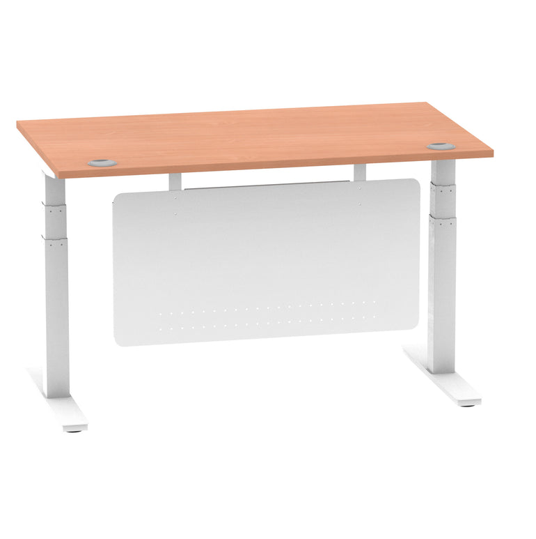Air Height Adjustable Desk with Cable Ports & Steel Modesty Panel, 1200–1800mm, Multiple Top & Frame Colours, Durable MFC, Self Assembly, 10yr Warranty