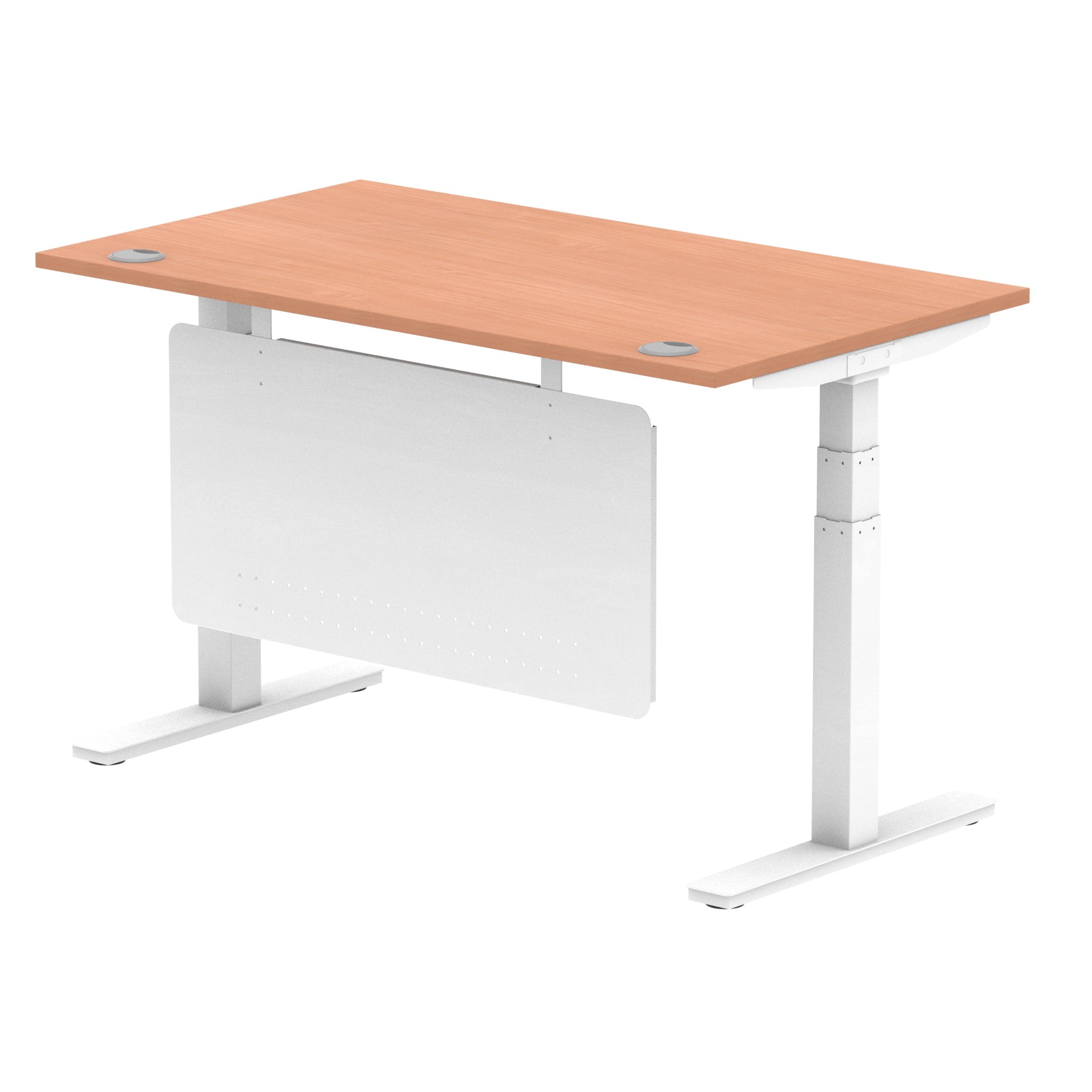Air Height Adjustable Desk with Cable Ports & Steel Modesty Panel, 1200–1800mm, Multiple Top & Frame Colours, Durable MFC, Self Assembly, 10yr Warranty