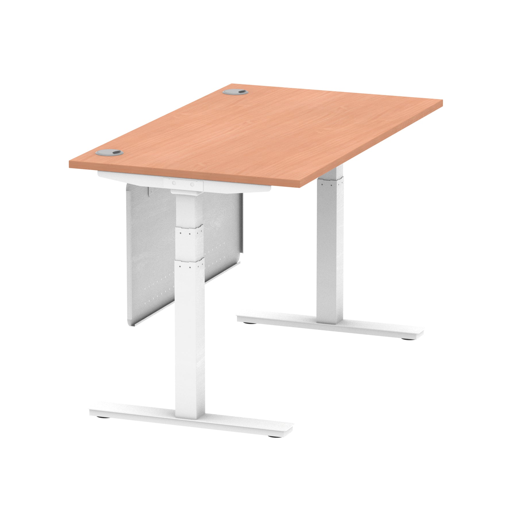 Air Height Adjustable Desk with Cable Ports & Steel Modesty Panel, 1200–1800mm, Multiple Top & Frame Colours, Durable MFC, Self Assembly, 10yr Warranty