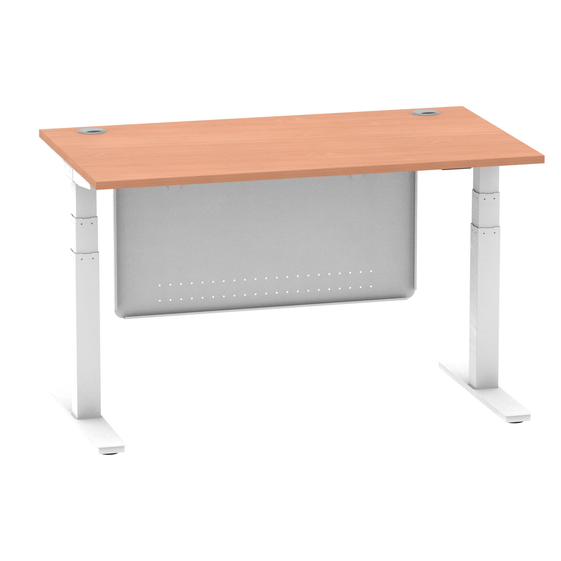 Air Height Adjustable Desk with Cable Ports & Steel Modesty Panel, 1200–1800mm, Multiple Top & Frame Colours, Durable MFC, Self Assembly, 10yr Warranty