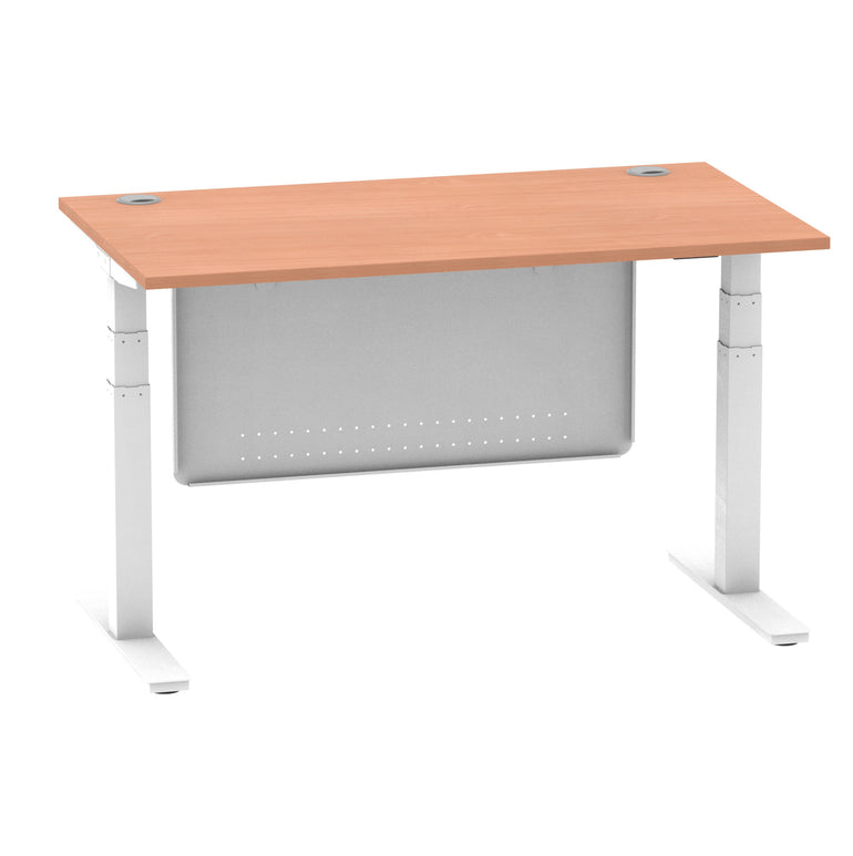 Air Height Adjustable Desk with Cable Ports & Steel Modesty Panel, 1200–1800mm, Multiple Top & Frame Colours, Durable MFC, Self Assembly, 10yr Warranty