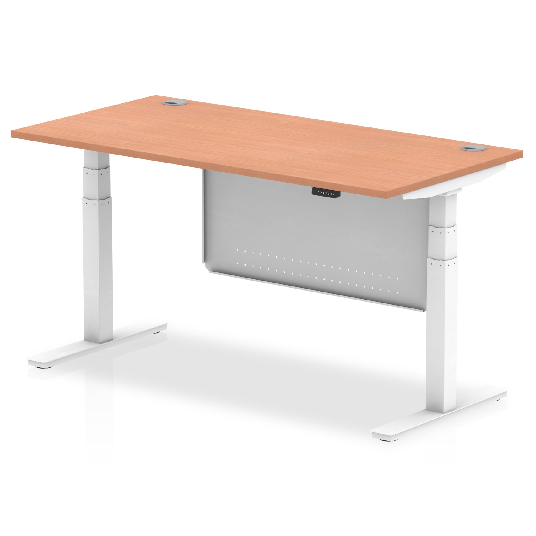 Air Height Adjustable Desk with Cable Ports & Steel Modesty Panel, 1200–1800mm, Multiple Top & Frame Colours, Durable MFC, Self Assembly, 10yr Warranty