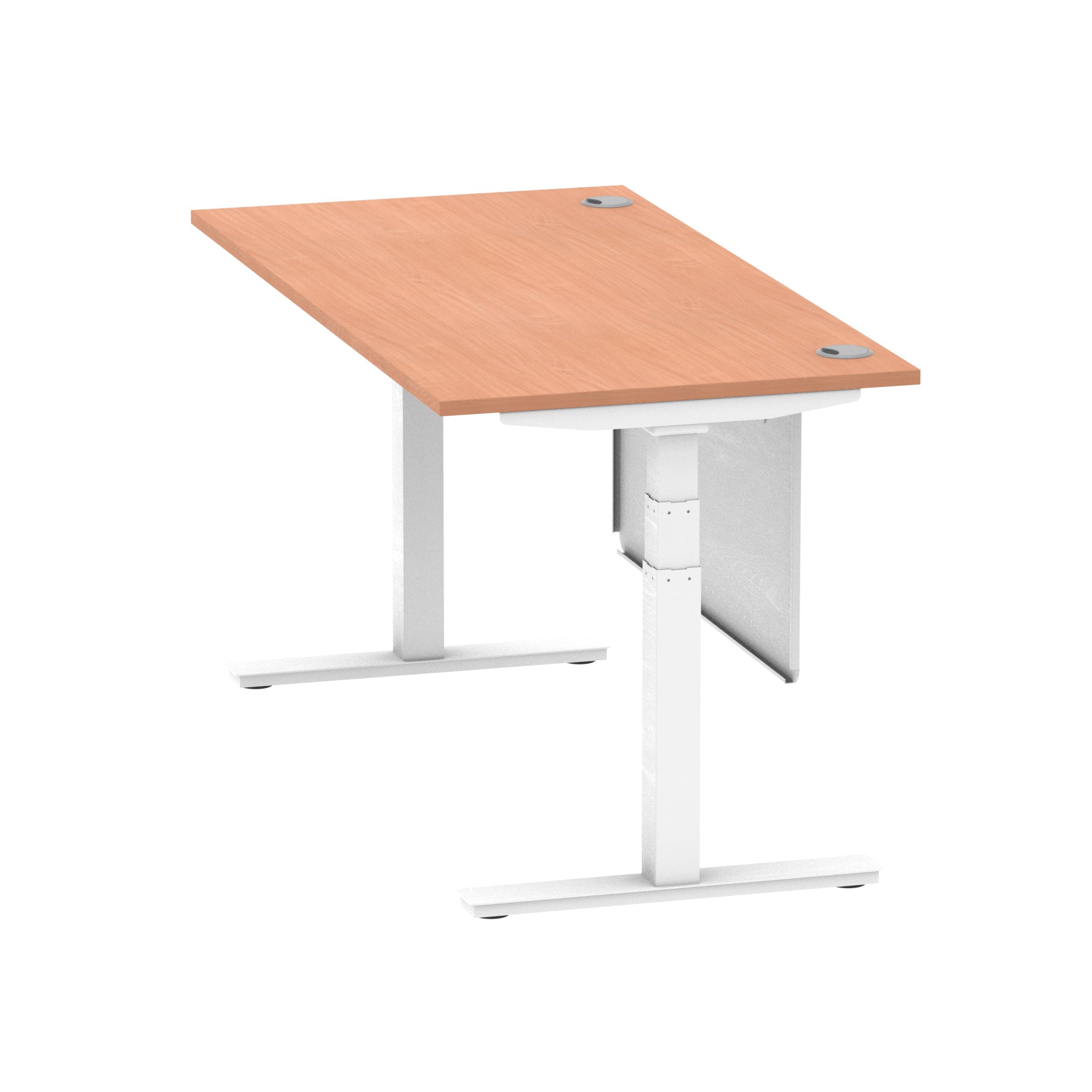 Air Height Adjustable Desk with Cable Ports & Steel Modesty Panel, 1200–1800mm, Multiple Top & Frame Colours, Durable MFC, Self Assembly, 10yr Warranty