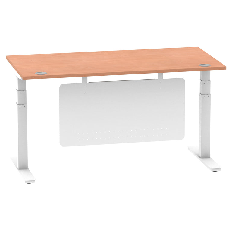 Air Height Adjustable Desk with Cable Ports & Steel Modesty Panel, 1200–1800mm, Multiple Top & Frame Colours, Durable MFC, Self Assembly, 10yr Warranty