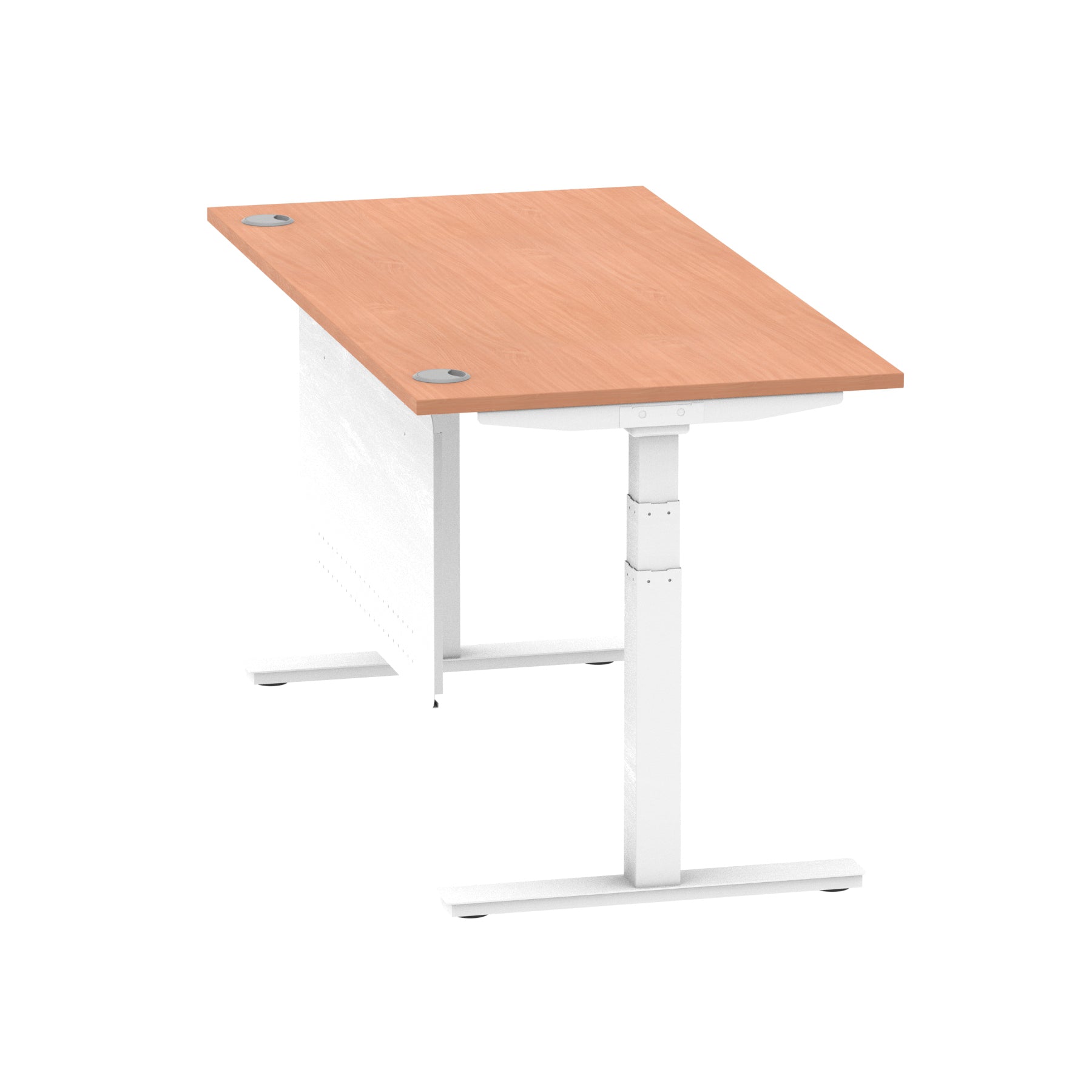 Air Height Adjustable Desk with Cable Ports & Steel Modesty Panel, 1200–1800mm, Multiple Top & Frame Colours, Durable MFC, Self Assembly, 10yr Warranty