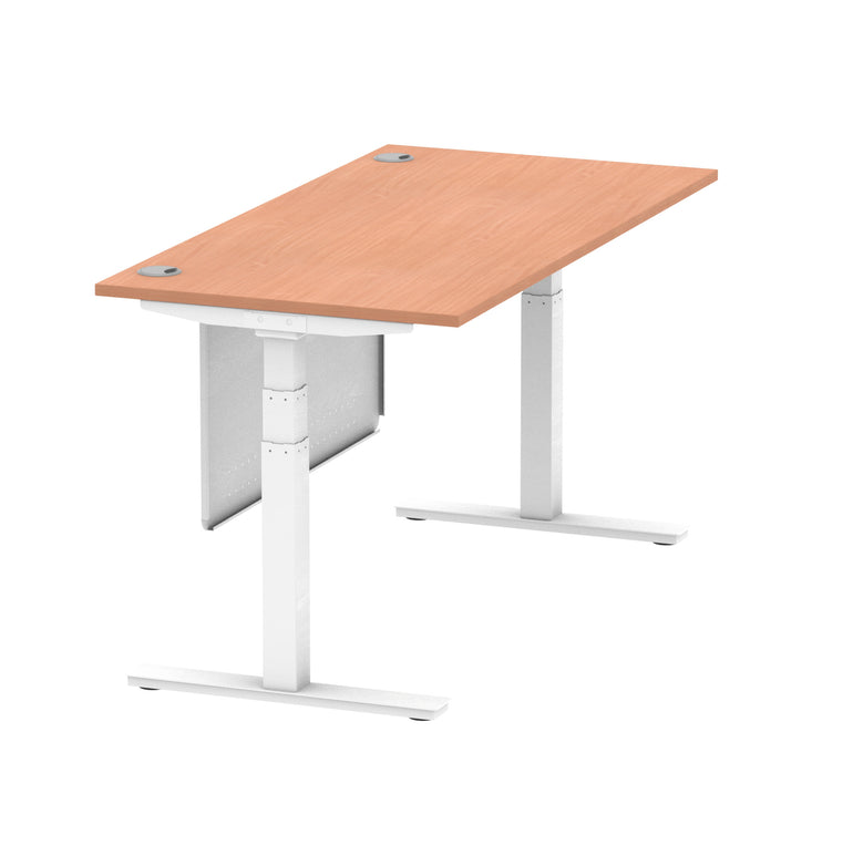 Air Height Adjustable Desk with Cable Ports & Steel Modesty Panel, 1200–1800mm, Multiple Top & Frame Colours, Durable MFC, Self Assembly, 10yr Warranty