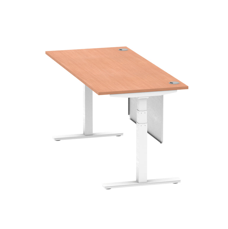 Air Height Adjustable Desk with Cable Ports & Steel Modesty Panel, 1200–1800mm, Multiple Top & Frame Colours, Durable MFC, Self Assembly, 10yr Warranty