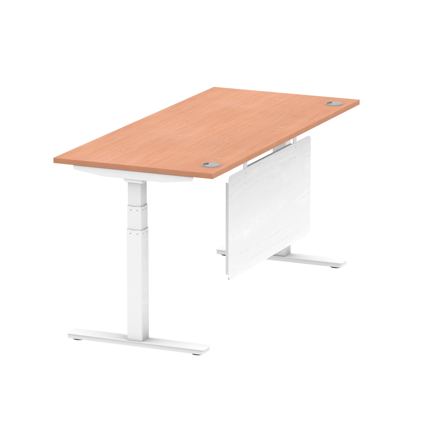 Air Height Adjustable Desk with Cable Ports & Steel Modesty Panel, 1200–1800mm, Multiple Top & Frame Colours, Durable MFC, Self Assembly, 10yr Warranty