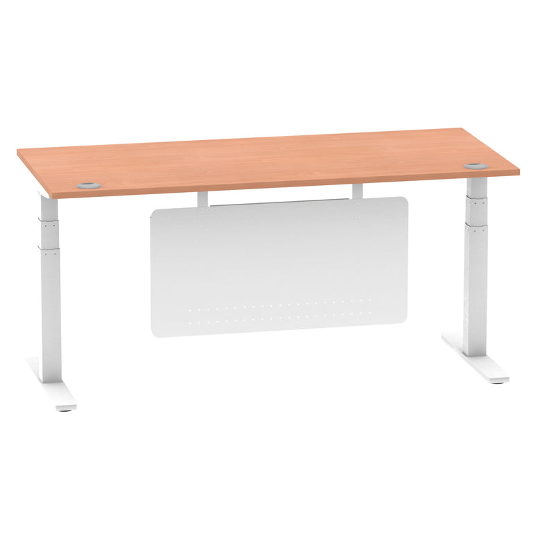 Air Height Adjustable Desk with Cable Ports & Steel Modesty Panel, 1200–1800mm, Multiple Top & Frame Colours, Durable MFC, Self Assembly, 10yr Warranty