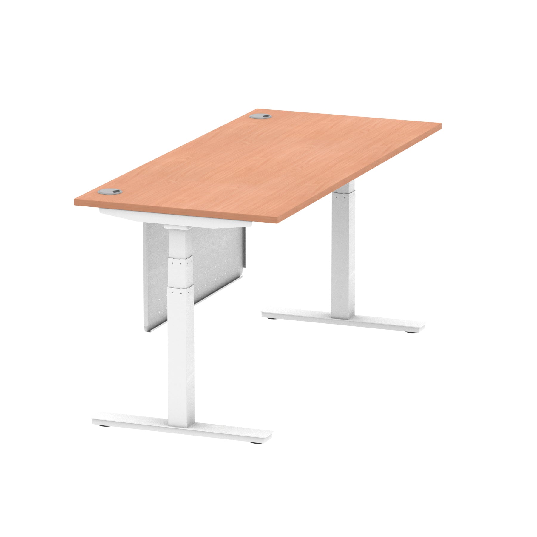 Air Height Adjustable Desk with Cable Ports & Steel Modesty Panel, 1200–1800mm, Multiple Top & Frame Colours, Durable MFC, Self Assembly, 10yr Warranty