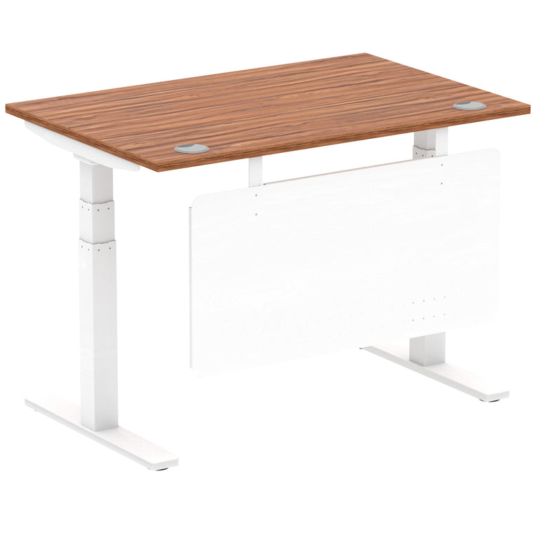 Air Height Adjustable Desk with Cable Ports & Steel Modesty Panel, 1200–1800mm, Multiple Top & Frame Colours, Durable MFC, Self Assembly, 10yr Warranty