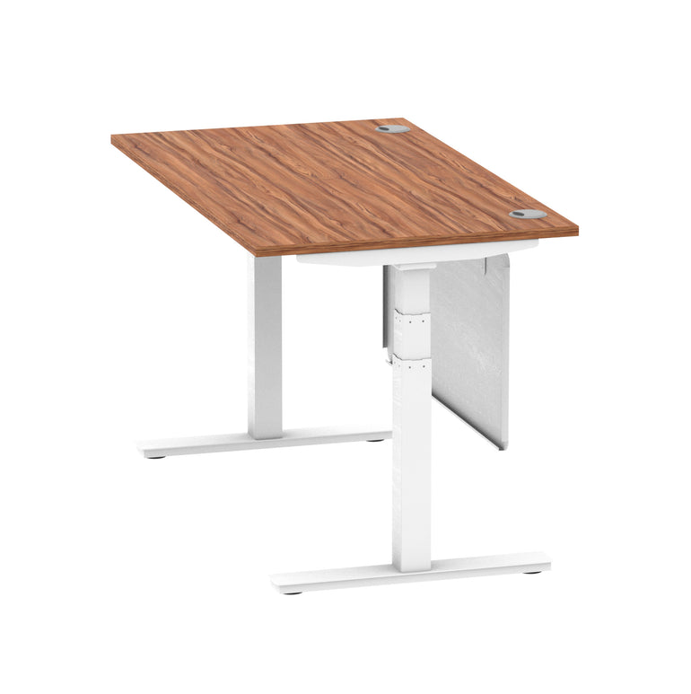 Air Height Adjustable Desk with Cable Ports & Steel Modesty Panel, 1200–1800mm, Multiple Top & Frame Colours, Durable MFC, Self Assembly, 10yr Warranty
