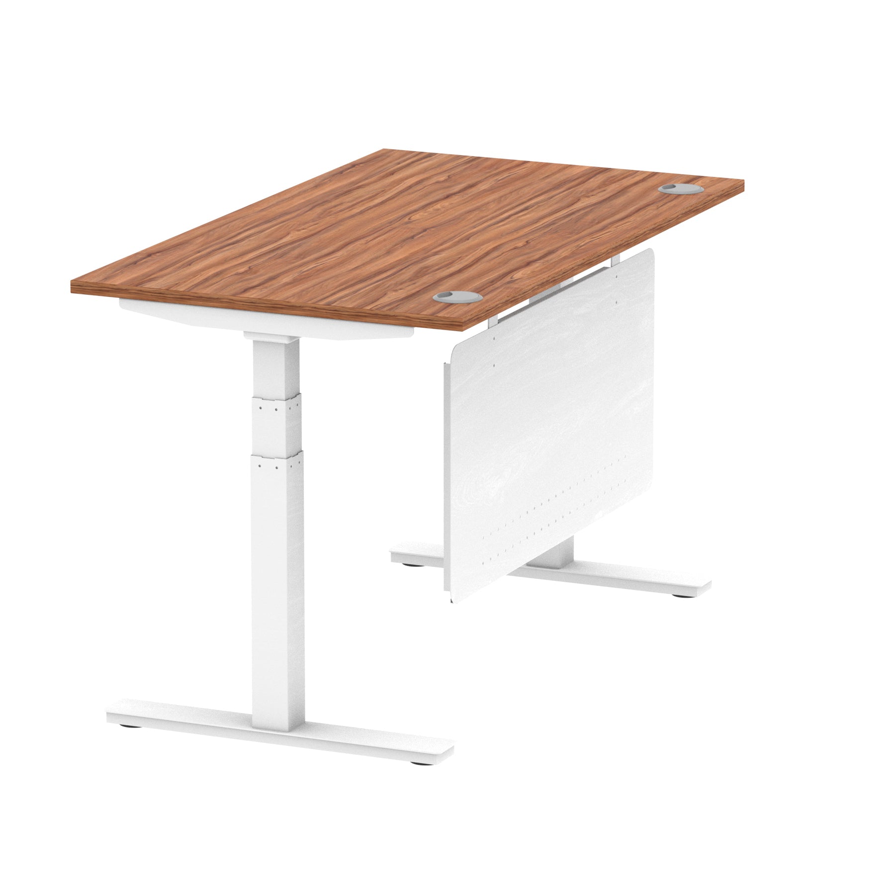 Air Height Adjustable Desk with Cable Ports & Steel Modesty Panel, 1200–1800mm, Multiple Top & Frame Colours, Durable MFC, Self Assembly, 10yr Warranty