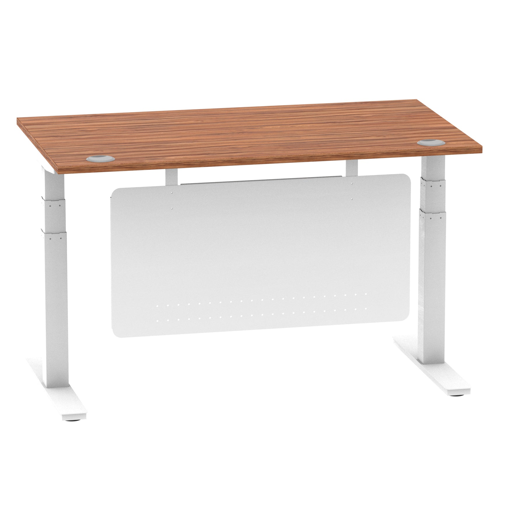 Air Height Adjustable Desk with Cable Ports & Steel Modesty Panel, 1200–1800mm, Multiple Top & Frame Colours, Durable MFC, Self Assembly, 10yr Warranty