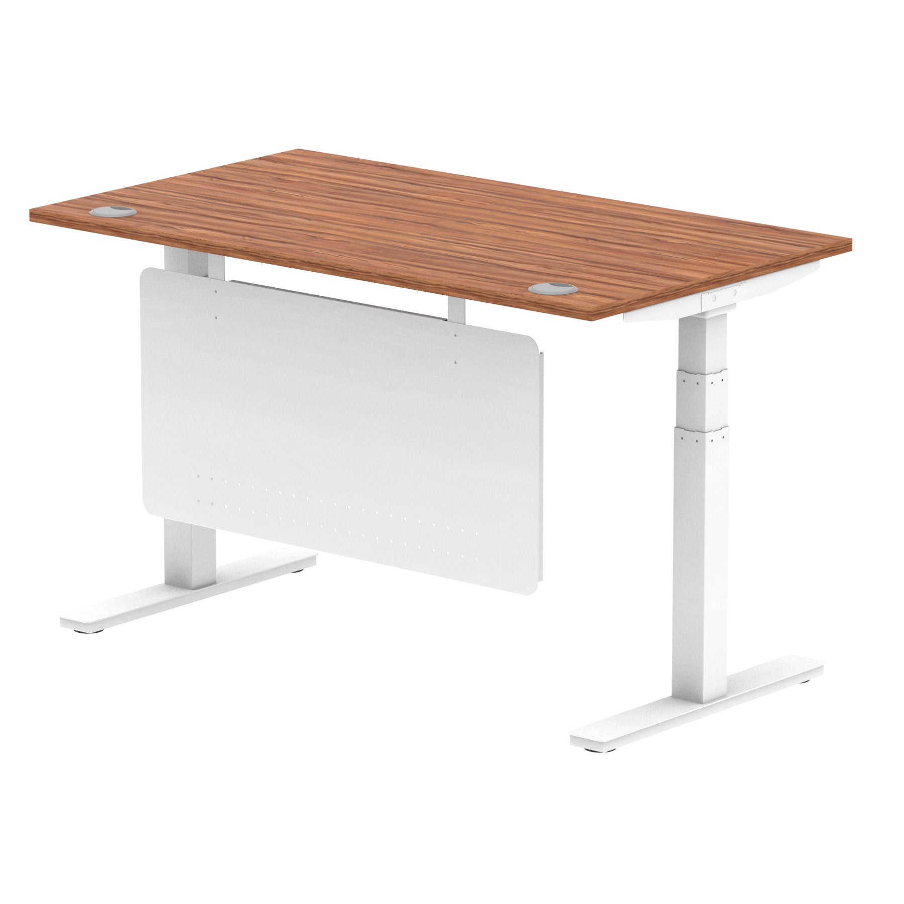 Air Height Adjustable Desk with Cable Ports & Steel Modesty Panel, 1200–1800mm, Multiple Top & Frame Colours, Durable MFC, Self Assembly, 10yr Warranty