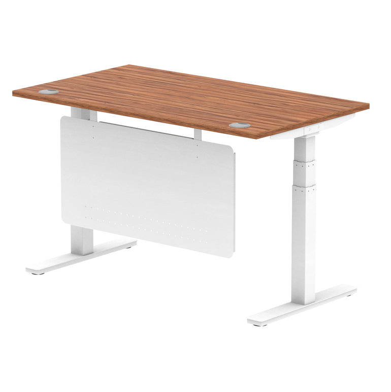 Air Height Adjustable Desk with Cable Ports & Steel Modesty Panel, 1200–1800mm, Multiple Top & Frame Colours, Durable MFC, Self Assembly, 10yr Warranty