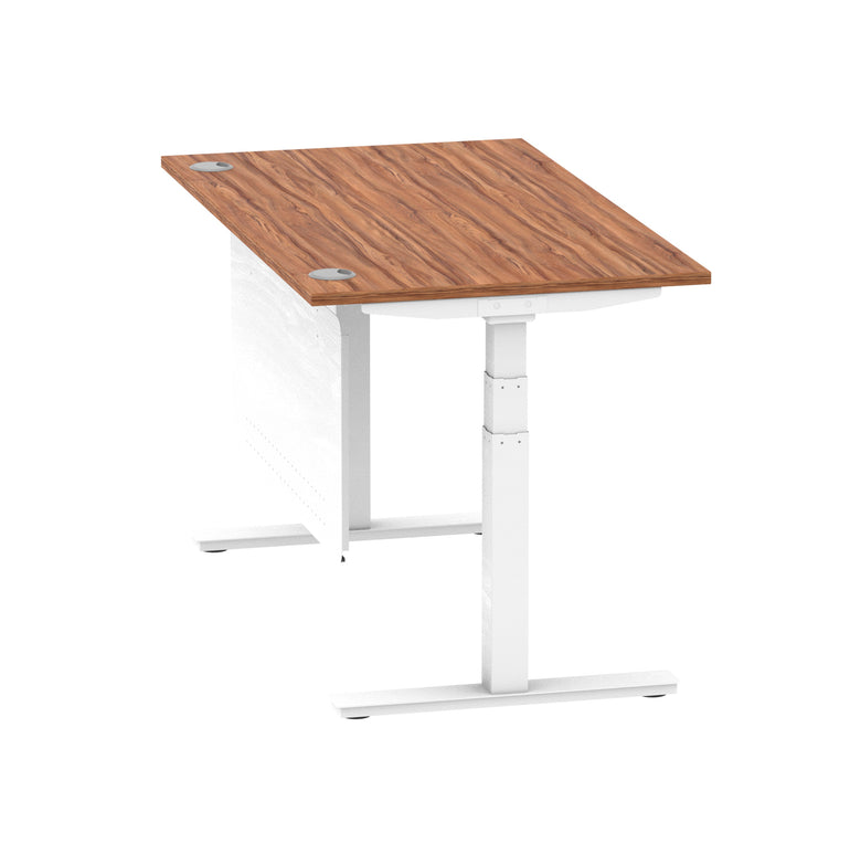 Air Height Adjustable Desk with Cable Ports & Steel Modesty Panel, 1200–1800mm, Multiple Top & Frame Colours, Durable MFC, Self Assembly, 10yr Warranty