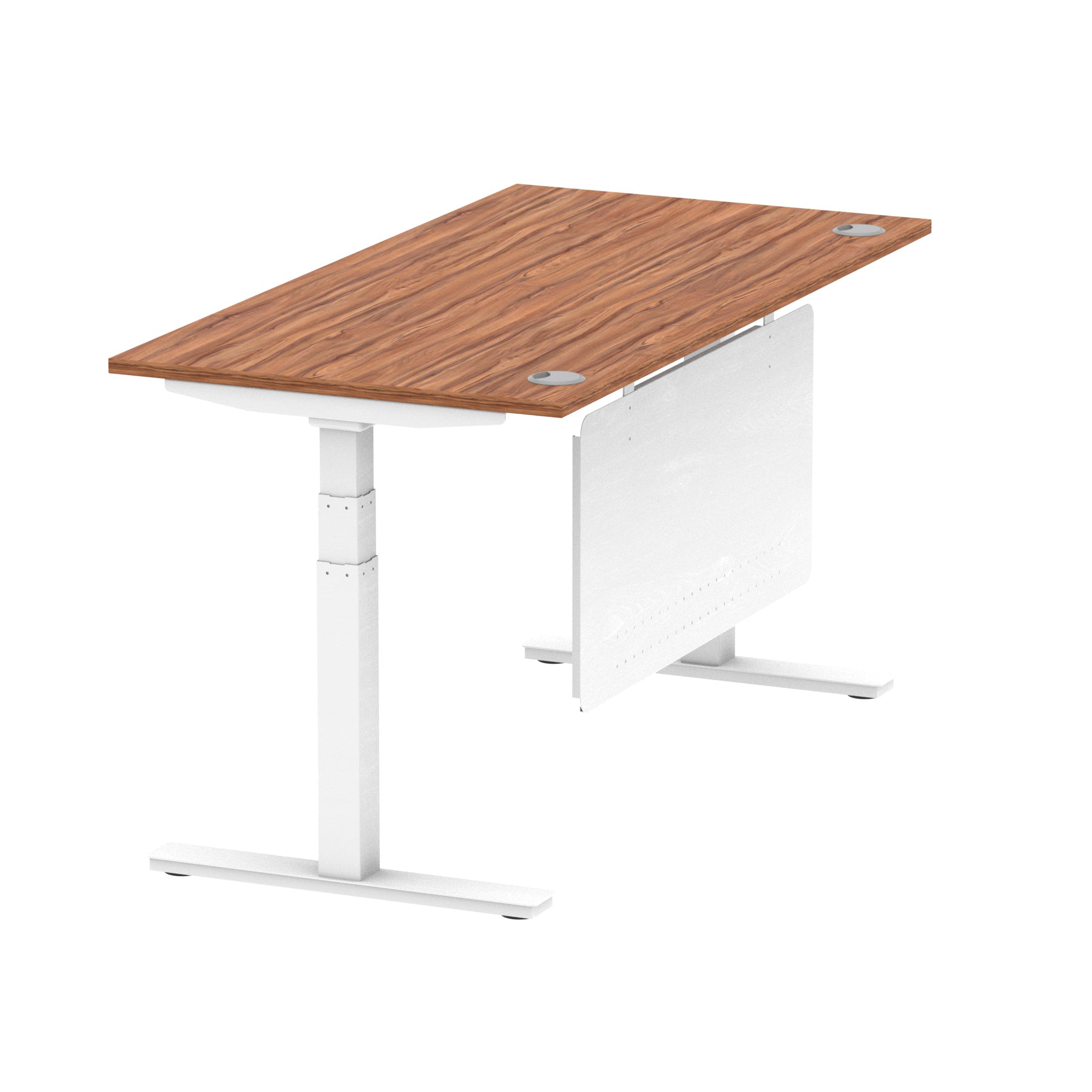 Air Height Adjustable Desk with Cable Ports & Steel Modesty Panel, 1200–1800mm, Multiple Top & Frame Colours, Durable MFC, Self Assembly, 10yr Warranty