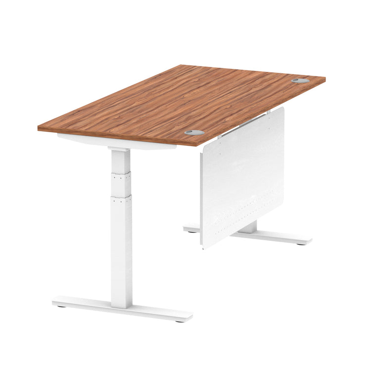 Air Height Adjustable Desk with Cable Ports & Steel Modesty Panel, 1200–1800mm, Multiple Top & Frame Colours, Durable MFC, Self Assembly, 10yr Warranty