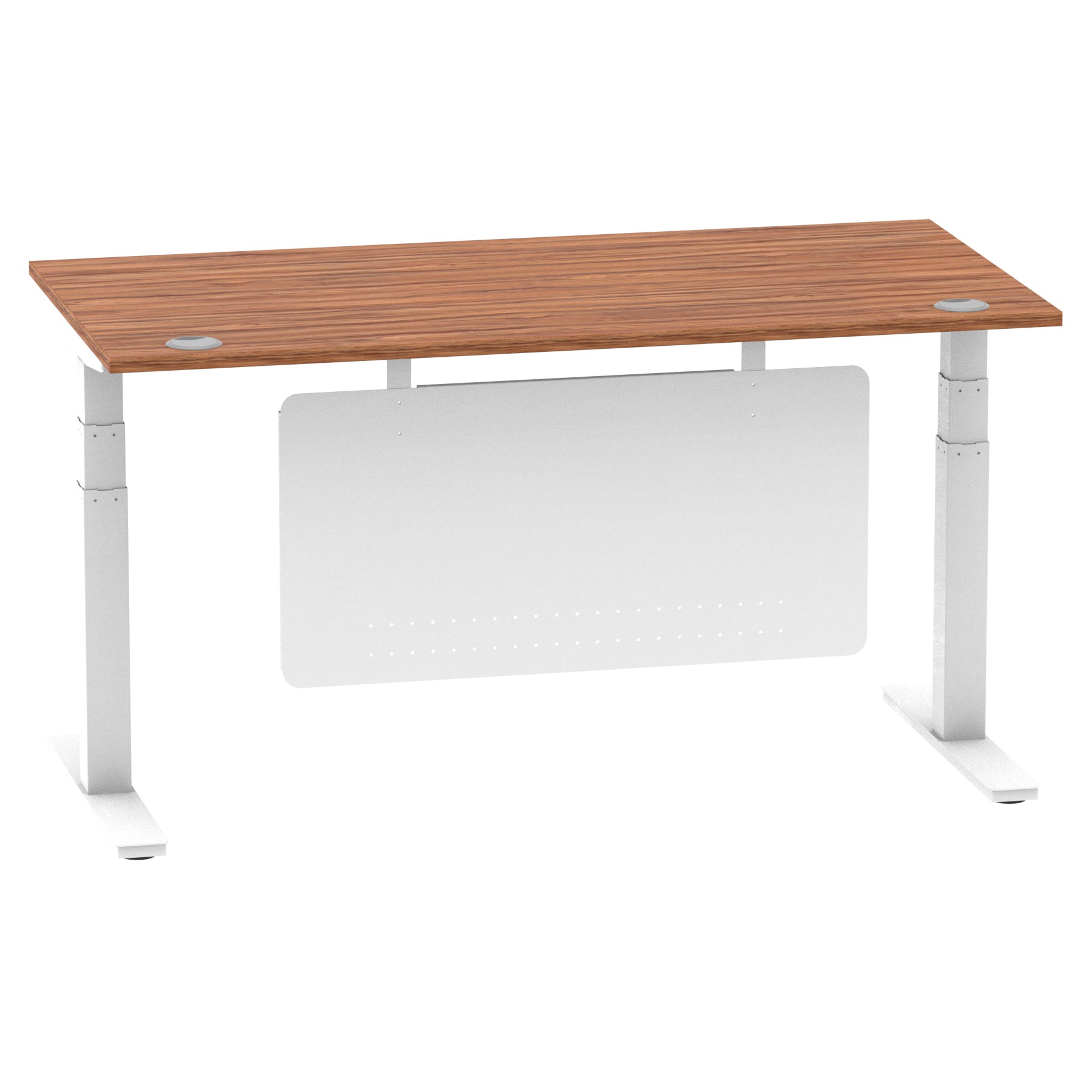 Air Height Adjustable Desk with Cable Ports & Steel Modesty Panel, 1200–1800mm, Multiple Top & Frame Colours, Durable MFC, Self Assembly, 10yr Warranty