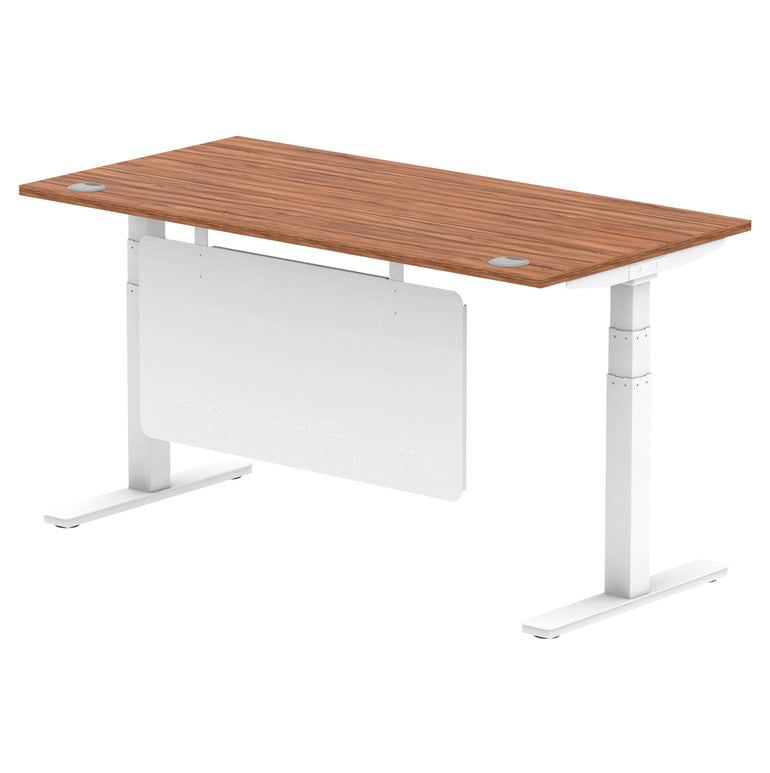 Air Height Adjustable Desk with Cable Ports & Steel Modesty Panel, 1200–1800mm, Multiple Top & Frame Colours, Durable MFC, Self Assembly, 10yr Warranty