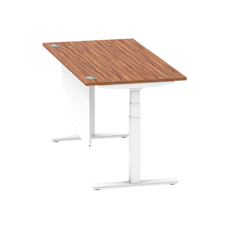 Air Height Adjustable Desk with Cable Ports & Steel Modesty Panel, 1200–1800mm, Multiple Top & Frame Colours, Durable MFC, Self Assembly, 10yr Warranty