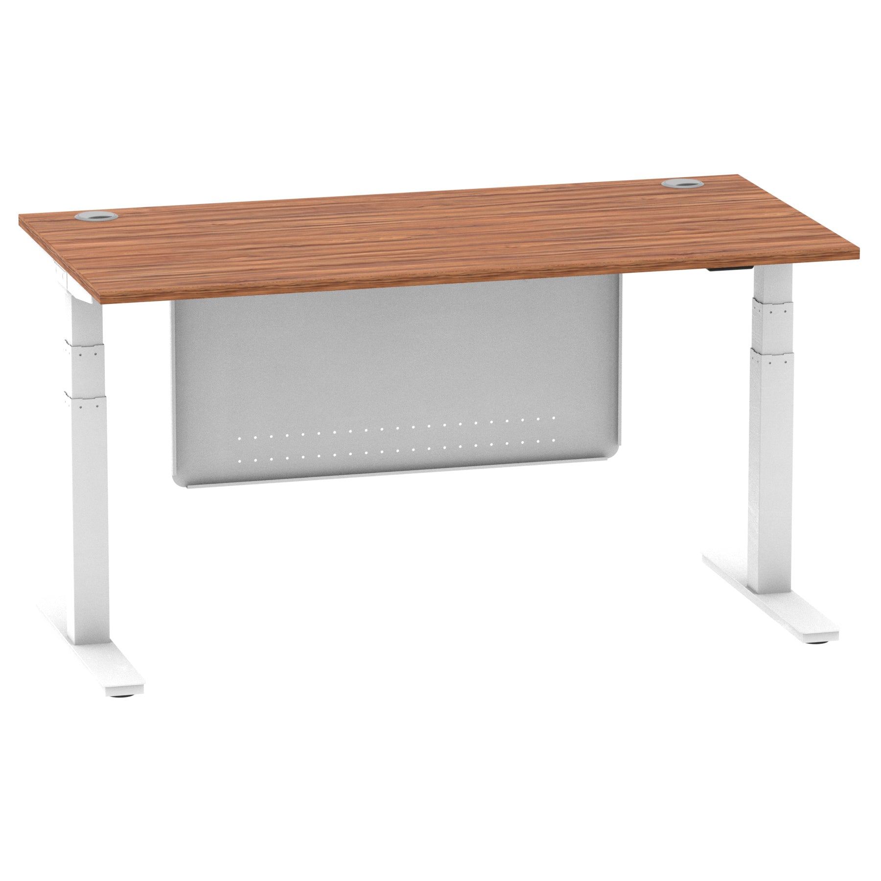 Air Height Adjustable Desk with Cable Ports & Steel Modesty Panel, 1200–1800mm, Multiple Top & Frame Colours, Durable MFC, Self Assembly, 10yr Warranty
