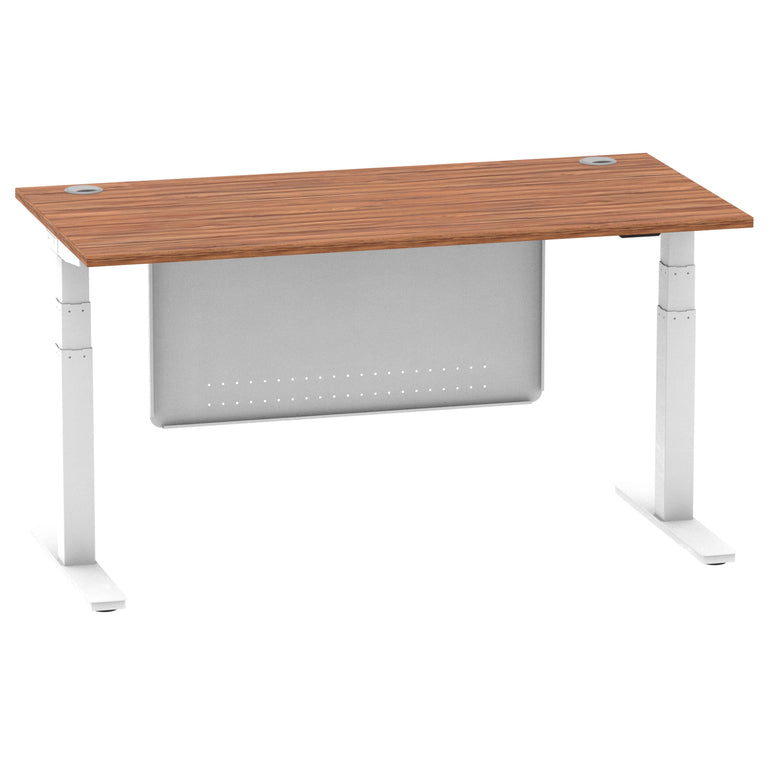 Air Height Adjustable Desk with Cable Ports & Steel Modesty Panel, 1200–1800mm, Multiple Top & Frame Colours, Durable MFC, Self Assembly, 10yr Warranty