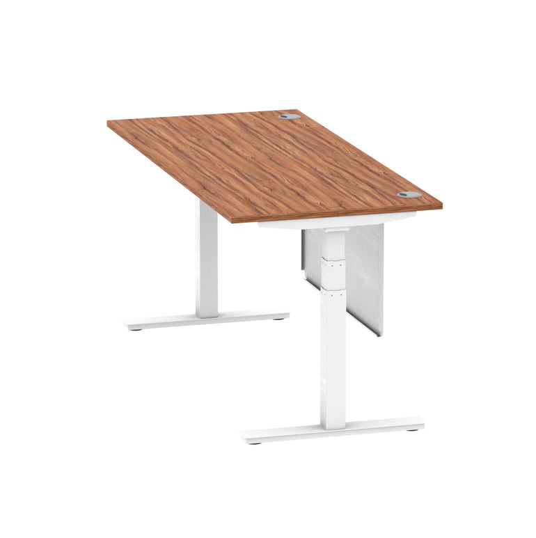 Air Height Adjustable Desk with Cable Ports & Steel Modesty Panel, 1200–1800mm, Multiple Top & Frame Colours, Durable MFC, Self Assembly, 10yr Warranty