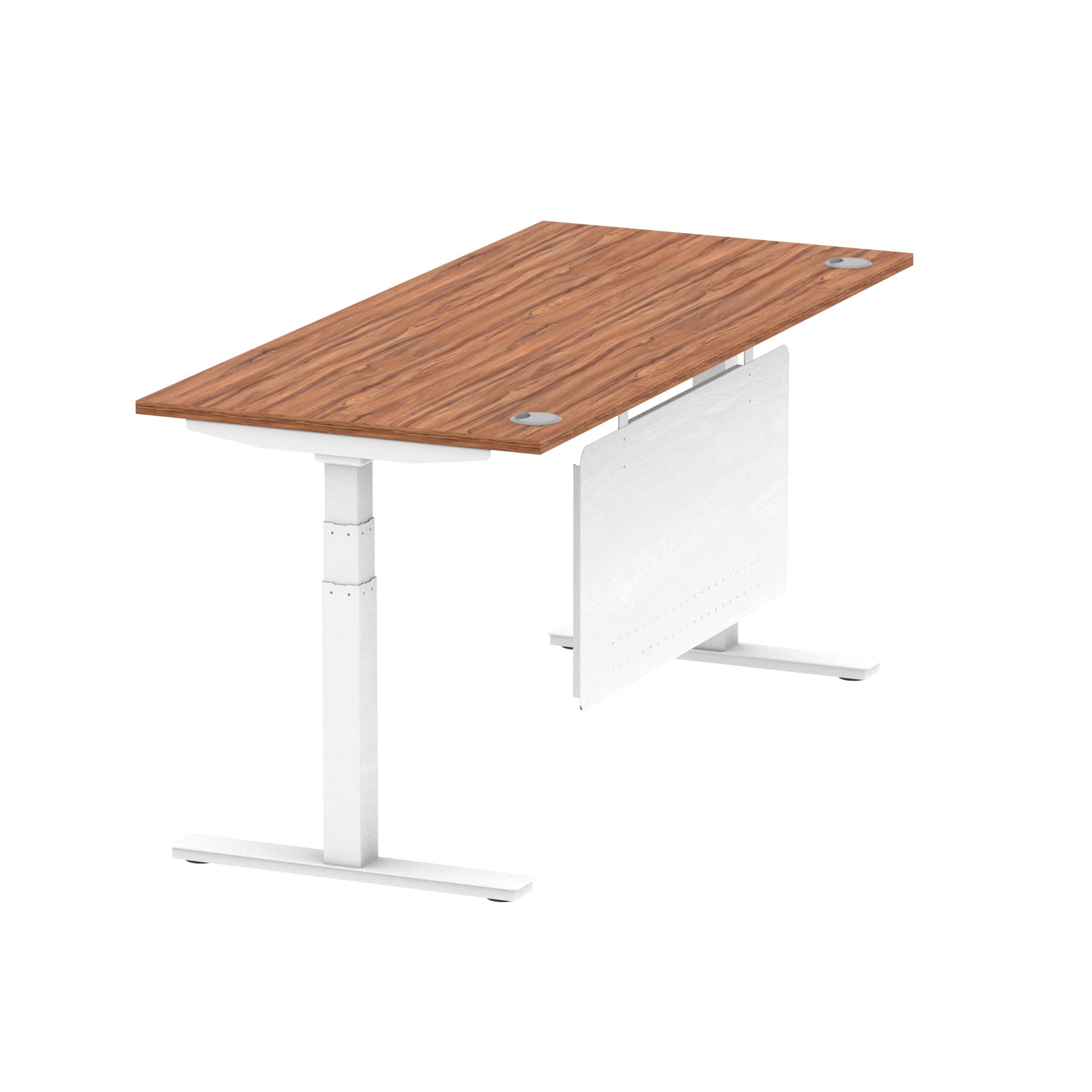 Air Height Adjustable Desk with Cable Ports & Steel Modesty Panel, 1200–1800mm, Multiple Top & Frame Colours, Durable MFC, Self Assembly, 10yr Warranty