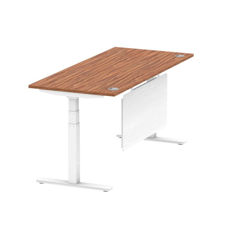 Air Height Adjustable Desk with Cable Ports & Steel Modesty Panel, 1200–1800mm, Multiple Top & Frame Colours, Durable MFC, Self Assembly, 10yr Warranty