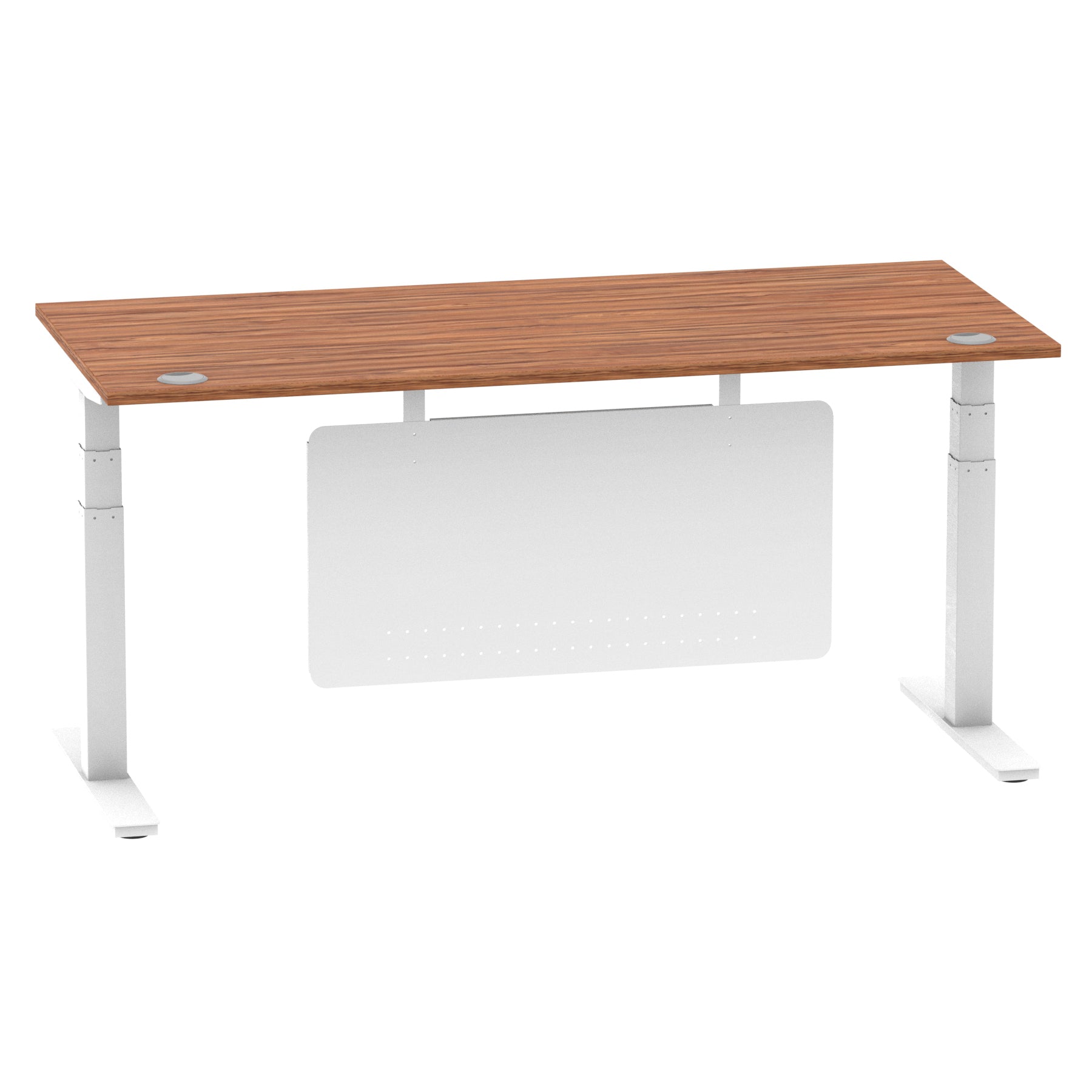 Air Height Adjustable Desk with Cable Ports & Steel Modesty Panel, 1200–1800mm, Multiple Top & Frame Colours, Durable MFC, Self Assembly, 10yr Warranty
