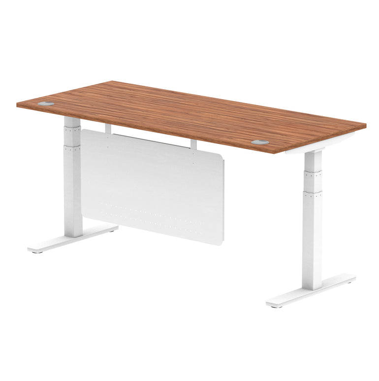 Air Height Adjustable Desk with Cable Ports & Steel Modesty Panel, 1200–1800mm, Multiple Top & Frame Colours, Durable MFC, Self Assembly, 10yr Warranty