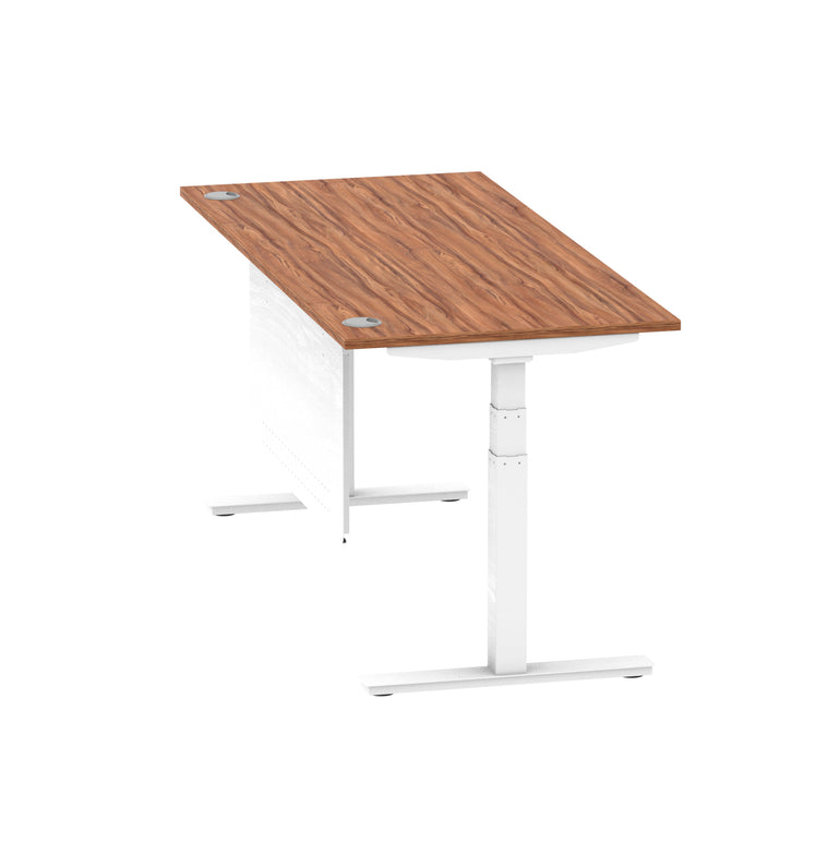 Air Height Adjustable Desk with Cable Ports & Steel Modesty Panel, 1200–1800mm, Multiple Top & Frame Colours, Durable MFC, Self Assembly, 10yr Warranty