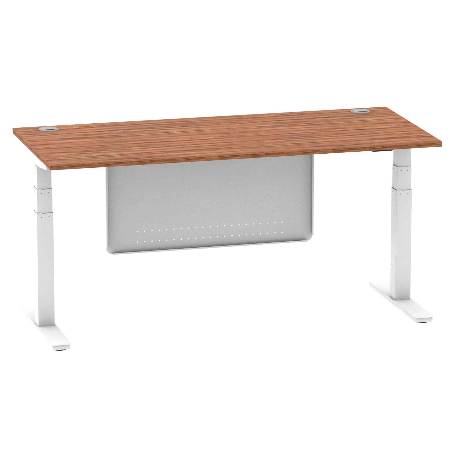 Air Height Adjustable Desk with Cable Ports & Steel Modesty Panel, 1200–1800mm, Multiple Top & Frame Colours, Durable MFC, Self Assembly, 10yr Warranty