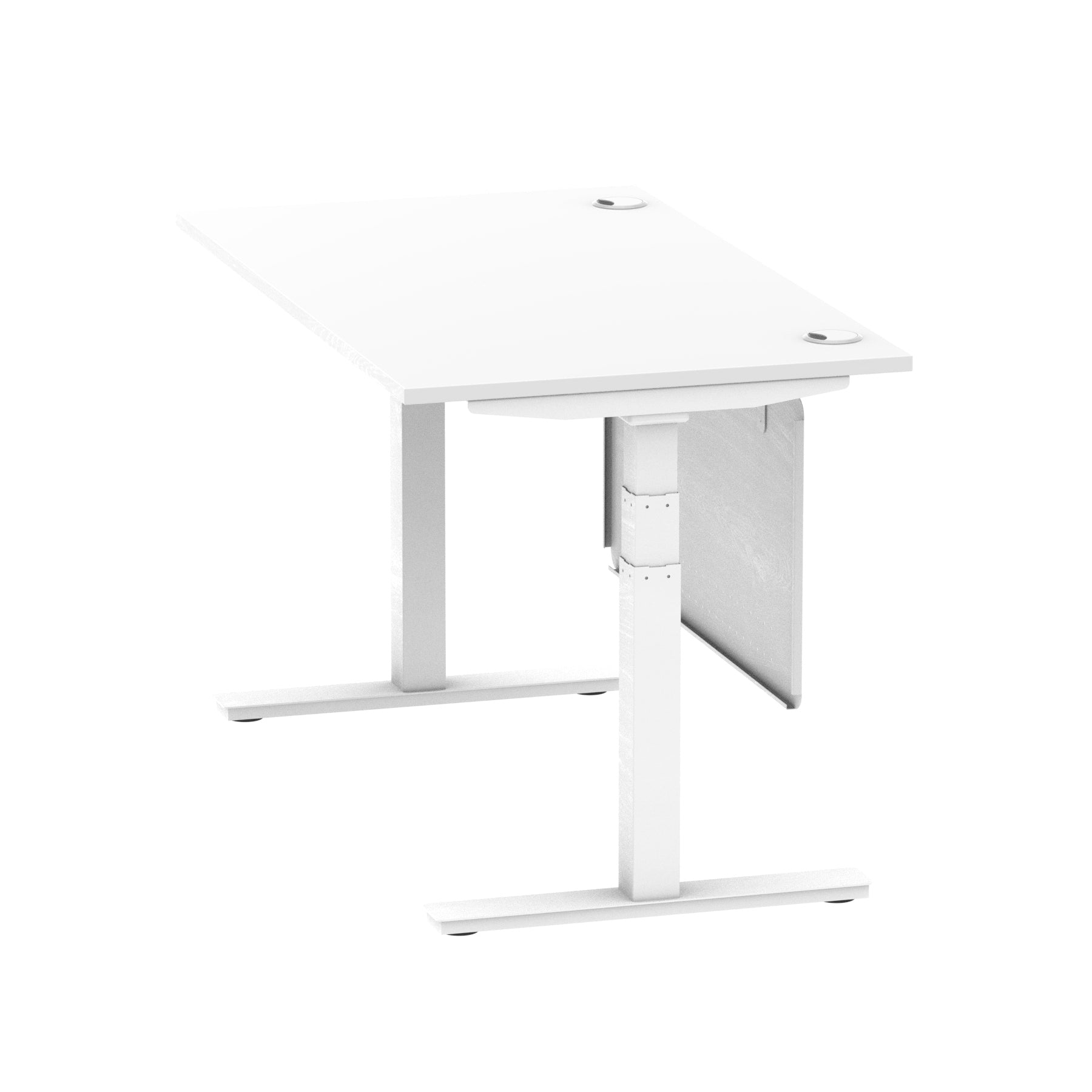 Air Height Adjustable Desk with Cable Ports & Steel Modesty Panel, 1200–1800mm, Multiple Top & Frame Colours, Durable MFC, Self Assembly, 10yr Warranty
